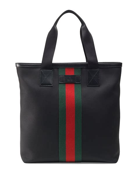 gucci black tote bags|Gucci black canvas tote bag.